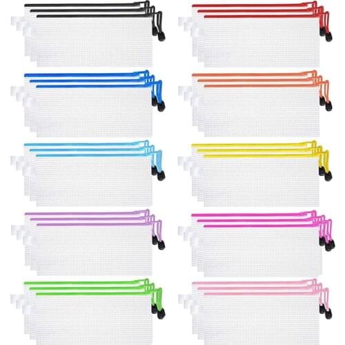 Zipper Mesh Pouch,Waterproof File Storage Bags, Multipurpose for Organizing Office Supplies Cosmetics Bags