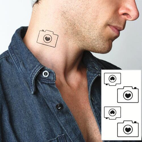 SHNAPIGN Black Camera Flash Tattoo Hand Sticker 10.5*6cm Small Waterproof Henna Beauty Temporary Body Sticker Art FREE SHIPPING