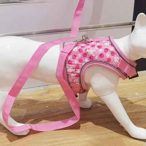 Reflective Pet Dog Harness And Leash Set Adjustable Vest Walking Lead for Puppy Chihuahua Pug Dog Traction Rope Accessories