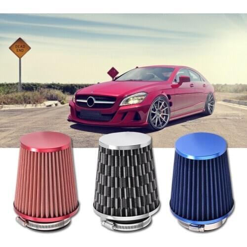 Universal 3" Inlet Cold Air Intake Pod Filter Car Race Sport Blue/Red/Black Cone Pod Filter 75mm High Flow Performance