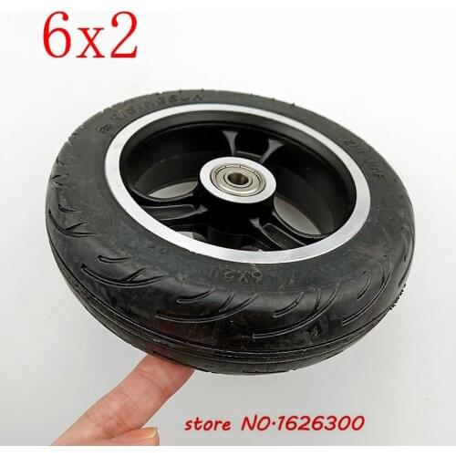 High Quality 6x2J Solid Tire Wheel Hub Fast Wheel F0 Widened Rear Wheel 6 Inch Electric Scooter Solid Tyre Wheel