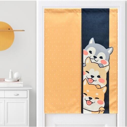 Japanese Shiba Inu cartoon dog partition door hanging curtain household kitchen bedroom children room home decoration cloth