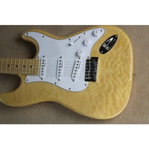 Yellow guitar, basswood body, maple fingerboard, high quality