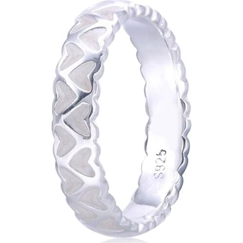 Ajax Girls 925 Sterling Silver Fashion Heart Initial Rings For Women Finger Minimalism Jewelry