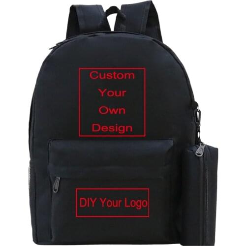 Women Backpacks CUSTOM Laptop bag Diy own logo Large Capacity School Backpack Travel Daypacks Mochila Shoulder Bags 2-piece set