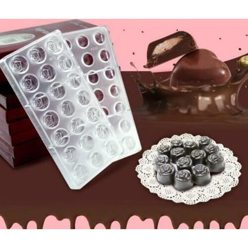 1PC Plastic Chocolate Moulds Thick Polycarbonate Mold Tray Transparent Candy Bar Cake Mold Baking Pastry Bakery Tools Kitchen