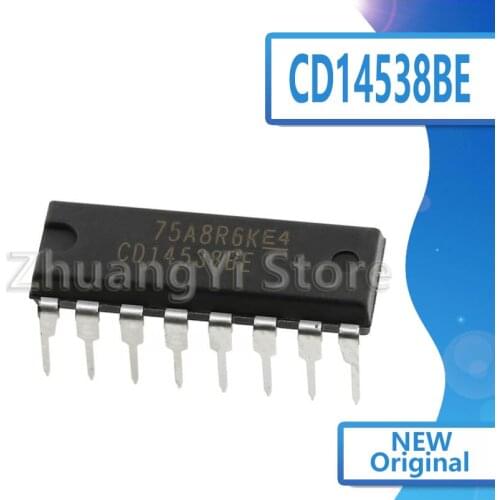 10pcs/lot CD14538BE CD14538 DIP-16 CMOS Dual Precision Monostable Multivibrator