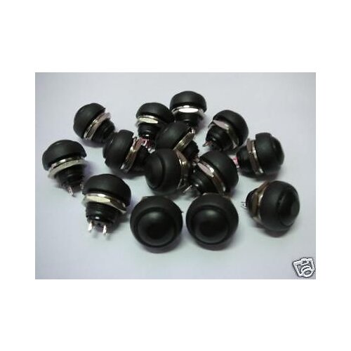 100,Black red yellow blue green white MOMENTARY OFF(ON) Push Button Car Switch,33BK