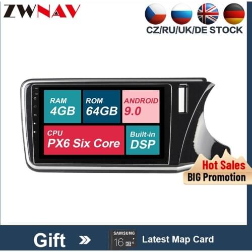 2 din Android 9.0 Car Multimedia player For Honda city 2014-2017 car radio stereo GPS navigation head unit free map auto stereo