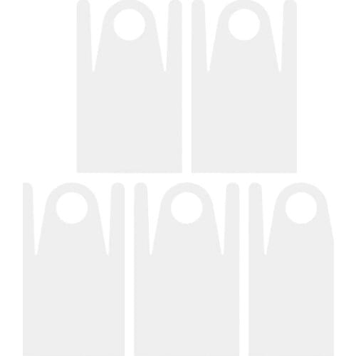 FASOLA 5Pcs White Plastic Disposable Aprons for Cooking Painting and More Waterproof Polyethylene