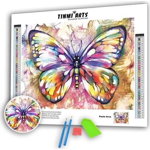 5D DIY Full Round Poured Glue Diamond Painting Kits Scalloped Edge Animal Butterfly Mosaic Embroidery Decor Rhinestone Handmade