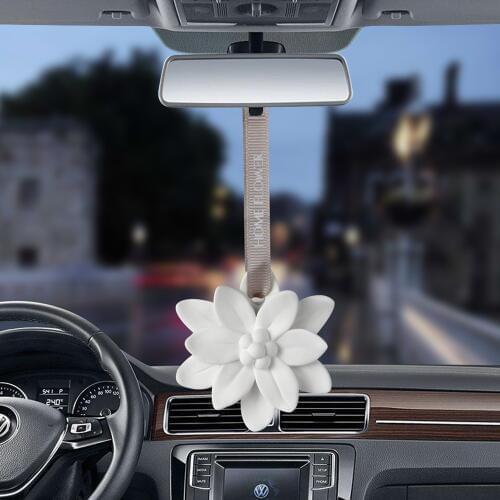 Car Pendant Plaster Flower Fragrance Auto Decorations Solid Air Freshener Automobiles Interior Rearview Mirror Ornaments Perfume
