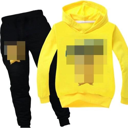 Cartoon Print Kids Clothing Set Autumn Winter Boys Clothes Long Sleeve Outfit Cotton Tracksuit for Boys Girls Hoodies+Pants 2pcs