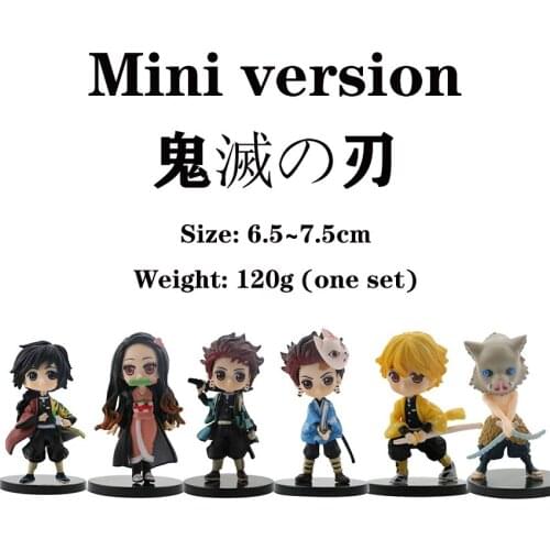 Devils Blade Figure Demon Slayer Nezuko Tanjirou Zenitsu Giyuu Inosuke Q Ver. Action Figure Anime Kimetsu no Yaiba Figurine toy