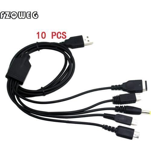 FZQWEG10 PCS New Arrival 5 in1 USB Charging Cable Charger for PSP Nintendo WII GBA SP 3DS XL