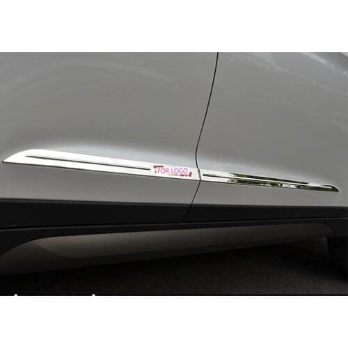CHROME SIDE DOOR LINING DECORATION BODY MOULDING TRIM BEZEL STYLING COVER PROTECTOR GARNISH FIT FOR 2015 2017 HYUNDAI TUCSON