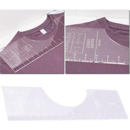 Youth T-Shirt Alignment Centering Tool Guide Transparent Acrylic Long Ruler For Precise Measuring Sewing Tools