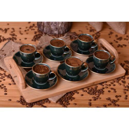 Emerald Set Of 6 Coffee Cups | Porcelain | Home - Kitchen | Made in Turkey | Free Shipping