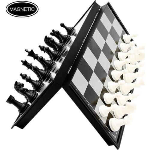 Magnetic Chess Set Folding Plastic Chessboard Lightweight Board Educational Toys Parlor Game Outdoor Portable Parent-Child Toy