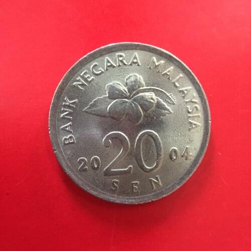 Malaysia 20 sen 24mm Asia Coins Old Original Infrequent Coin Commemorative Edition 100% Real Random Year