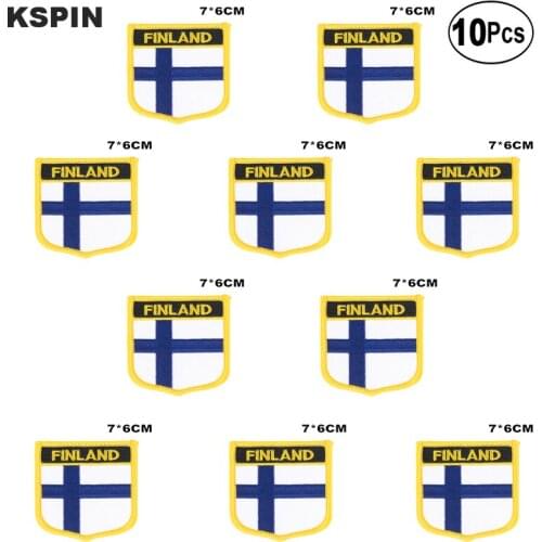 Finland Flag Embroidery Patches Iron on Saw on Transfer patches Sewing Applications for Clothes in Home&Garden