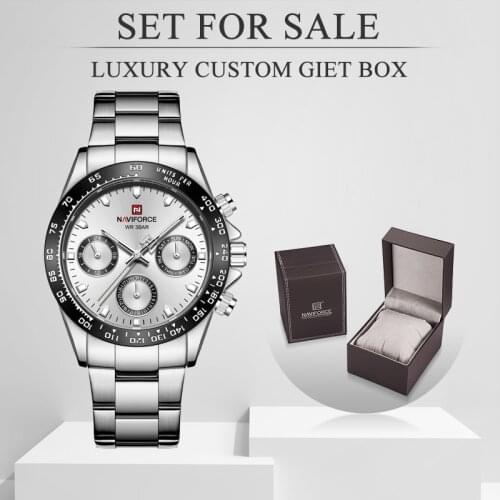 NAVIFORCE Top Brand Sports Quartz Watches Luxury Gold Stainless Steel Watch Male Waterproof Wrist Watch For Men Reloj Hombre