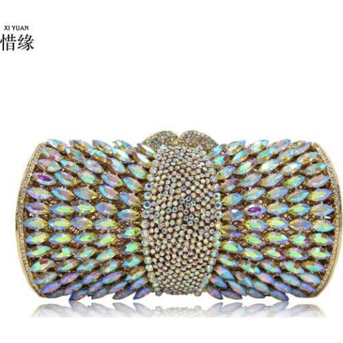 New Arrival Luxury Crystal Clutches Ladies Wedding Purses With Diamonds Women Evening Bag Party Purse green/black/red/pink/gold