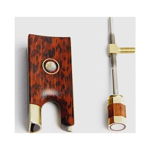 One 4/4 Violin Bow Frog Snakewood Made Eye Pearl inlay Frog Screw Bow Parts & accessories