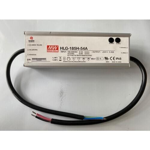 Original MEAN WELL HLG-185H-54A 185W 3.45A 54V adjustable Power Supply IP65 waterproof meanwell led driver 54V with PFC