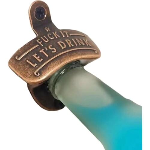 Alloy Bottle Opener Wall Mounted Vintage Retro Hanging Beer Opener Tools Bar Kitchen Accessories Four Colors Available