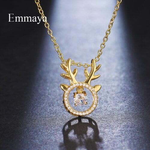 Emmaya Cute Antlers Fascinating Design Necklace For Women Fashion Jewelry Tiny Cubic Zircon Shiny Decoration Party Gift