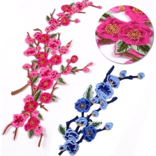 Peach embroidery cloth patch patch flower slice Qipao garment accessories DIY large size decorating ironing