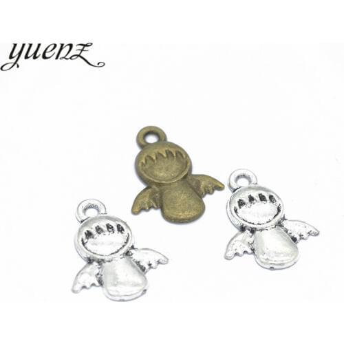 YuenZ 10pcs Angel Charm Antique Silver color Metal Charms Necklace Jewelry Diy Jewelry Findings Handmade Craft 20*20mm I208