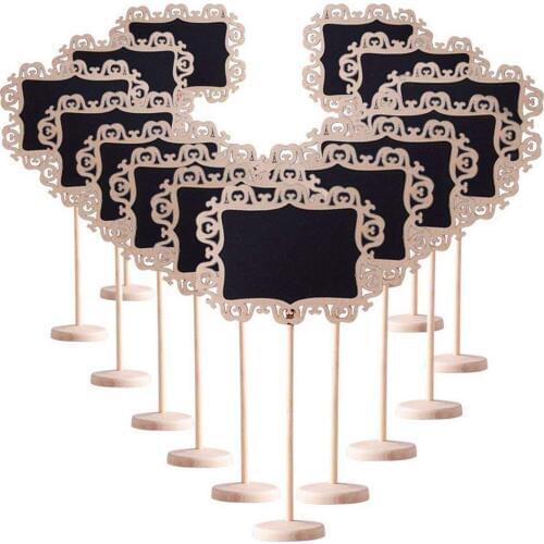 PPYY NEW -14 PCS Mini Decorative Border Chalkboard Signs with Stand Black Board for Weddings Place Cards, Parties, Message Boa