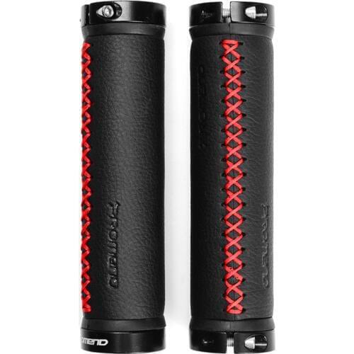 PROMEND Fiber leather Bicycle Grips MTB Aluminium Double lock Anti skid Handlebar Grip