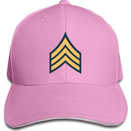 Hats For Men Women Army Sergeant E-5 Rank Insignia Adjustable Baseball Caps Vintage Sandwich Cap