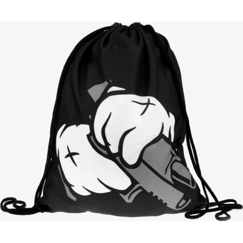 Backpack bags fashion men mini drawstring man Backpack 3D printing travel softback bags men drawstring bag Male Student new