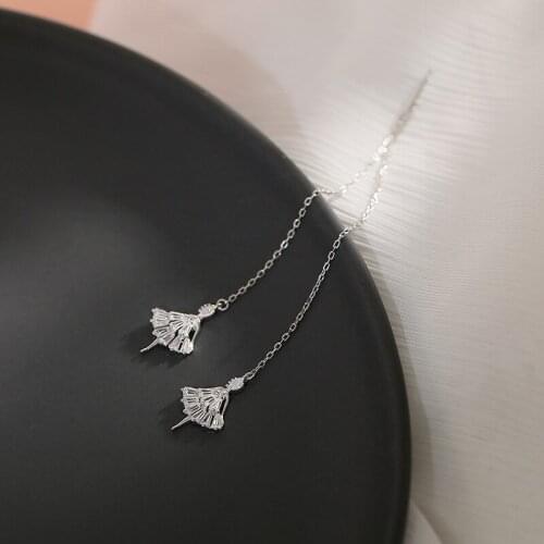 Dancing Girl Tassel Drop Earrings For Women Zircon Angel Elves Fashion Korean Vintage Creative Design Lady Fine Jewelry BOYULIGE