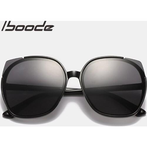Iboode Cat Eye Round Sunglasses Women Vintage Black Transparent Fashion Sun Glasses Men Ladies Shades UV400 Glasses Frame