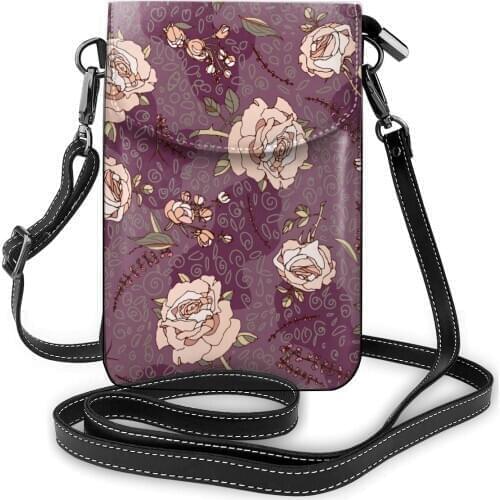 Flower Pattern Cross Body Bag Women Travel Shoulder Bag Female Purse Adjustable Strap PU Leather Handbag sac femme bolsos mujer