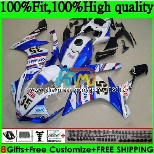 Injection OEM For YAMAHA YZF R 1 YZF Blue FIMER 1000 YZFR1 07 08 114BS.27 YZF1000 YZF R1 07 YZF-1000 YZF-R1 2007 2008 Fairing