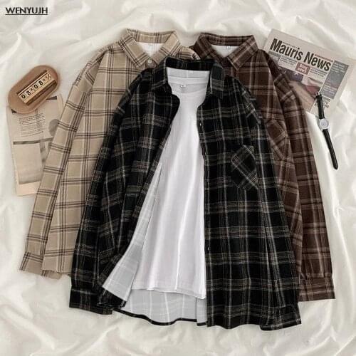 Женские рубашки в клетку WENYUJH China At AliExpress