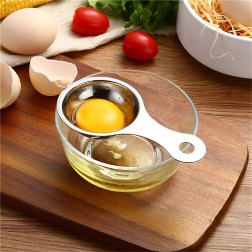 Egg Separator Stainless Steel Egg Yolk White Separator Divider Egg Strainer High Quality Egg Filter Kitchen Gadgets Tool