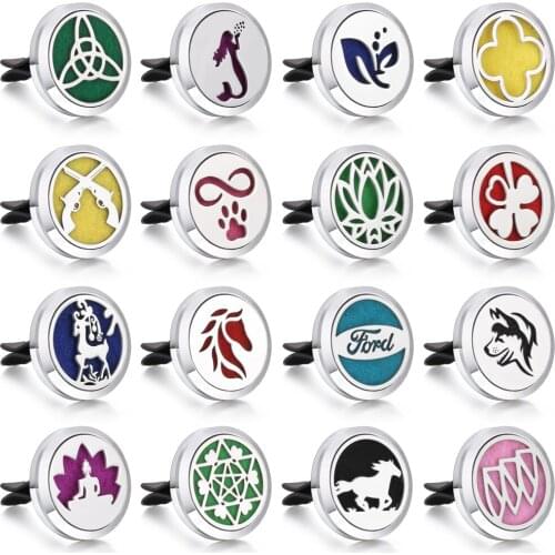 Aromatherapy Jewelry Car Perfume Diffuser 30mm Magnetic Aroma Diffuser Locket Pendant Car Air Freshener Vent Clip Dropshipping