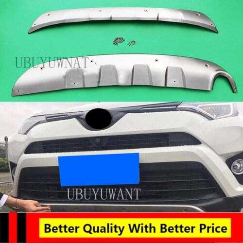 For Toyota RAV 4 RAV4 2016 2017 2018 Rear / Front Protective Panels Stainless Steel Decorative Panels Bumper Protector Body Kit