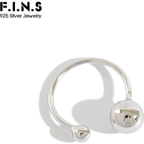 F.I.N.S S925 Sterling Silver Ball Beads Rings for Women Open Silver 925 Female Ring Geometric Simple Engagement Ring Gifts