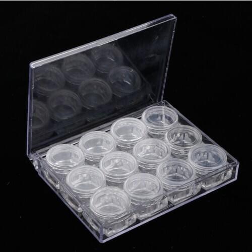12 Pieces Clear Storage Boxes Jewelry Nail Art Beads Pills Small Item Cases