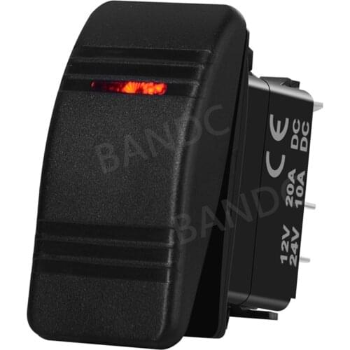 2Pins 2 Position On-Off Rocker Switch with one Red Led Light for Car Marine Boat Caravan Bus Truck Lorry 4x4, Auto Parts