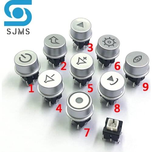 2Pcs 8*8*15mm DIP-6P 8X8 With Light LED Tactile Micro Push Button Momentary Switch + Can transmit light Round button Switch Cap