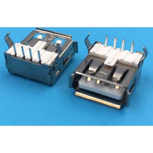 20Pcs A Female USB socket looper USB-A type connector female 90 degree bend feet